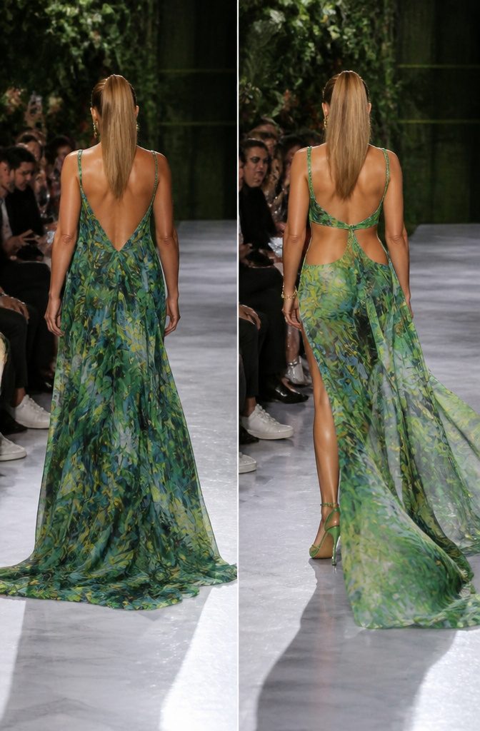 Jennifer Lopez on the runway in a modern version of the Versace dress.