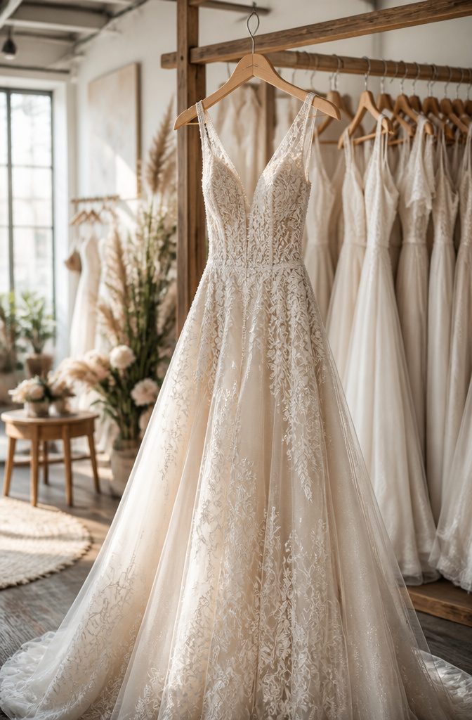 A wedding dress rental platform featuring various gowns from individual owners.