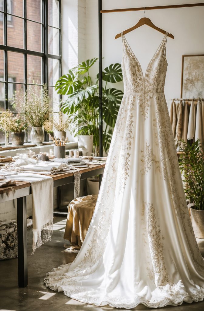 A photograph of a unique gown made by Atelier Tammam.